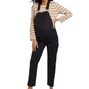 Hatch Women's Black Denim Overalls